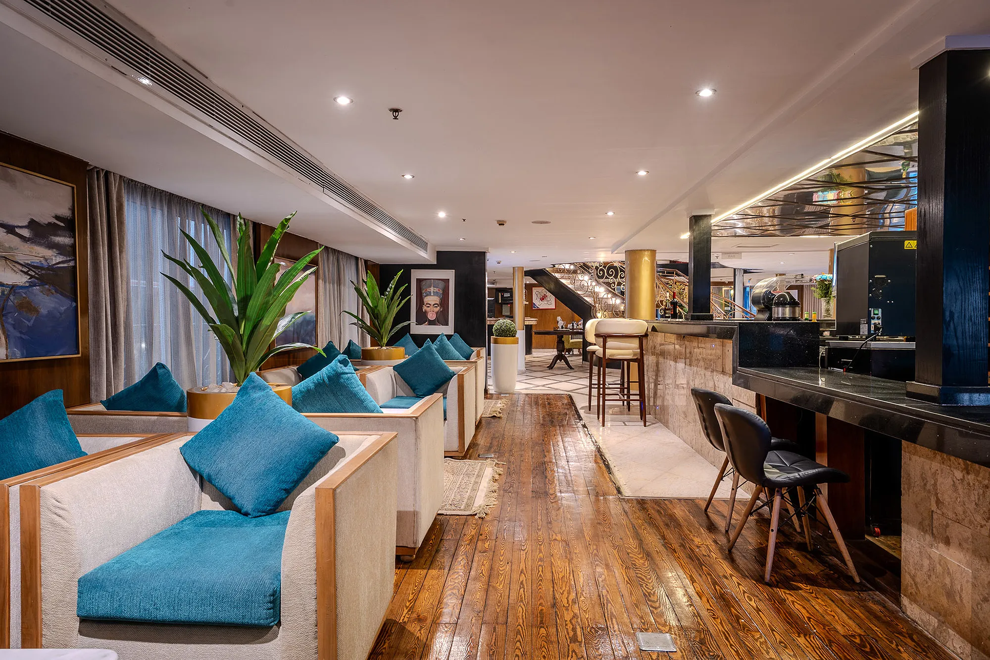 Lounge aboard the Alessandra Nile Cruise Nile cruise